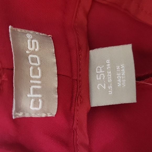 NWT Chico's Holly Red So Slimming Sophia Straight Leg Pants Size 14R - Picture 5 of 7